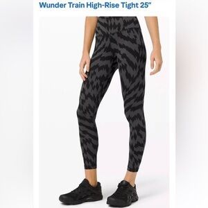Lululemon Wunder Train High Rise Tight 25” Graphite Grey VS Black Leggings 6
